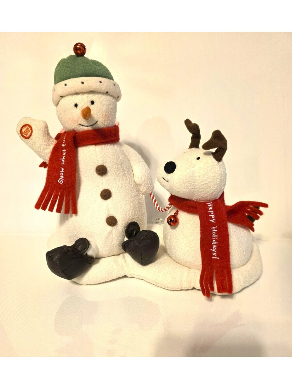 Hallmark Jingle Pals Snowman and Dog Animated Musical Plush WORKS BATTERIES INC